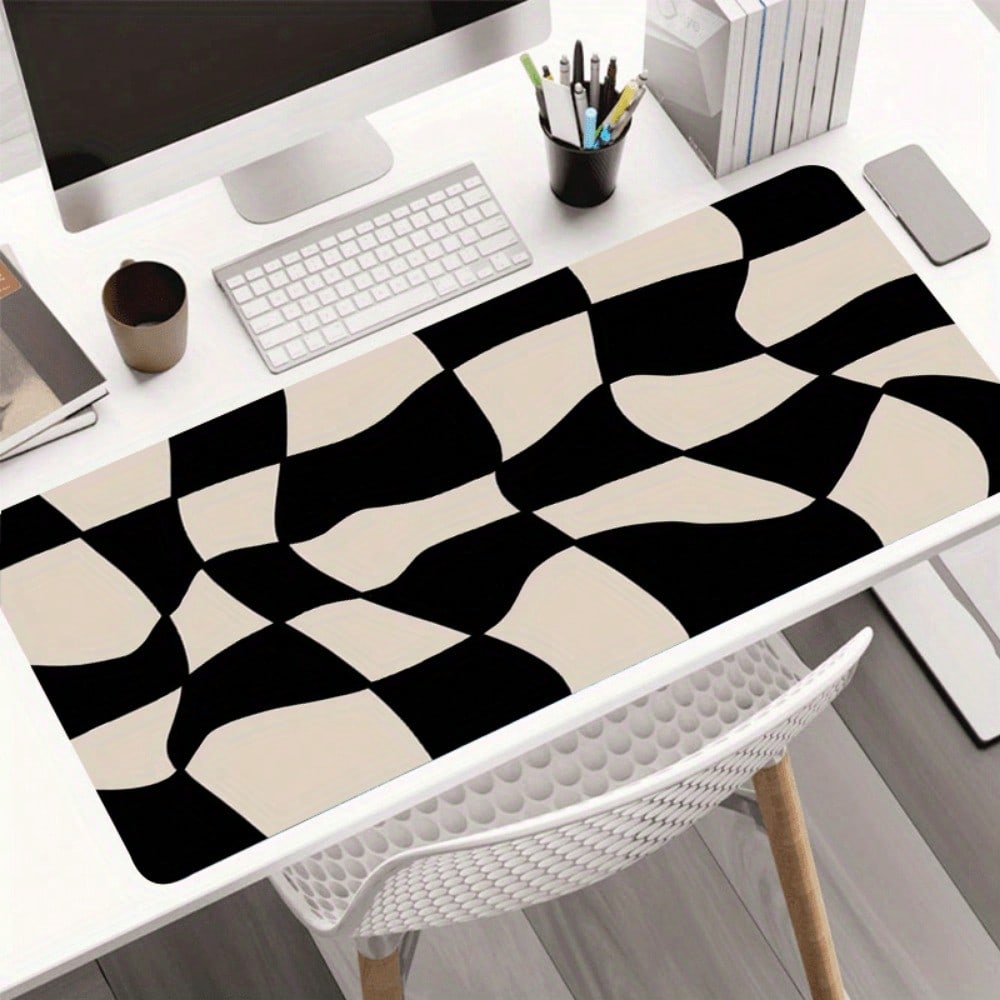 Office Tech Design - Large Black & Beige Checkerboard Gaming