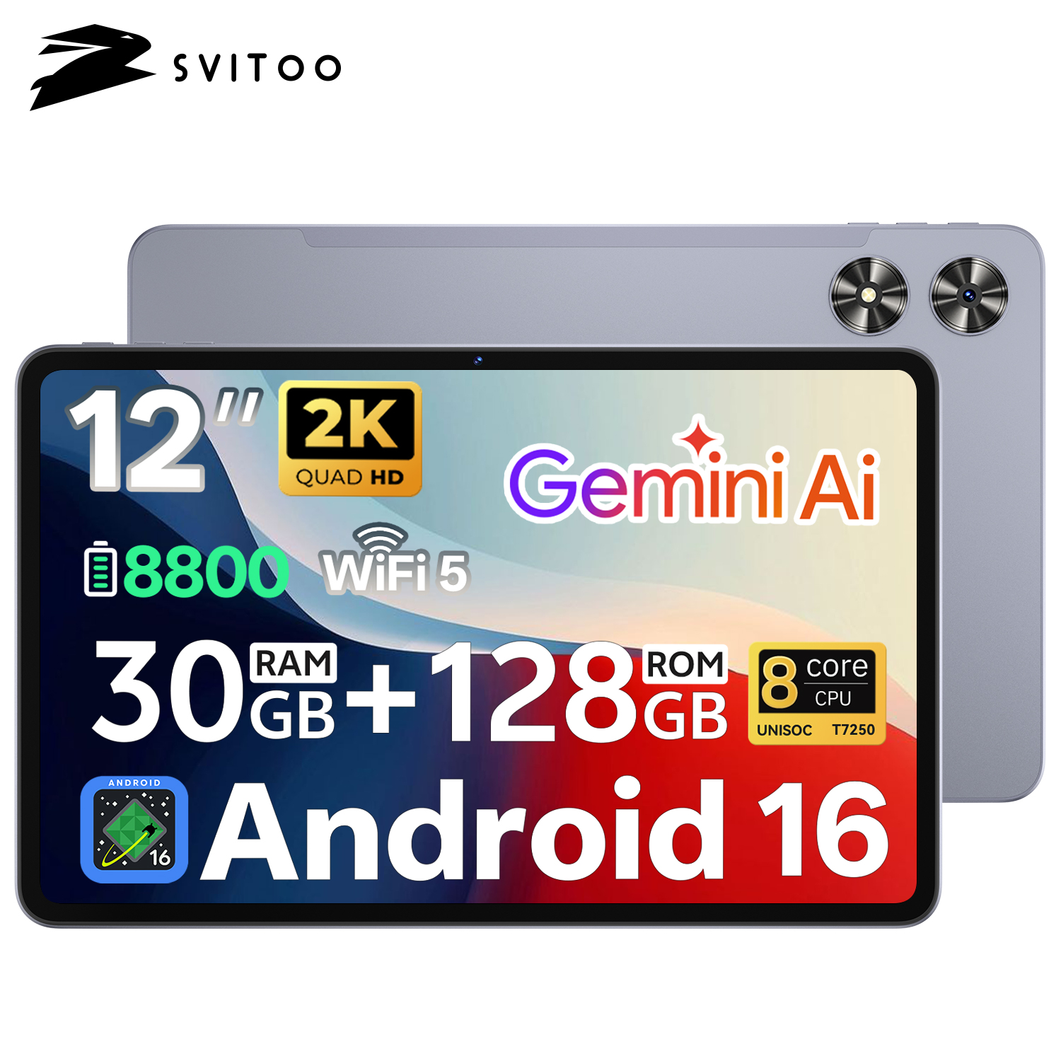 Gigabit Network Card - SVITOO Tablet 2026 Android 16 12