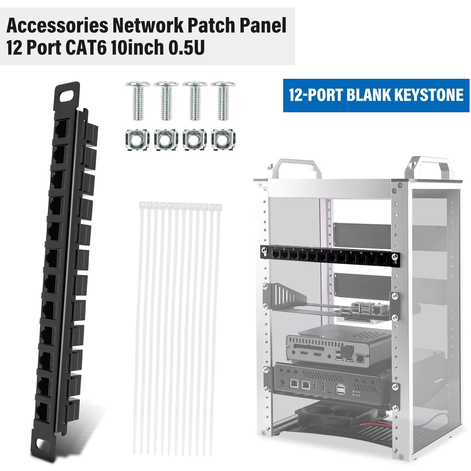 12 Port Patch Panel 10inch 0.5 - Patch Panel Cat6 评论和价格
