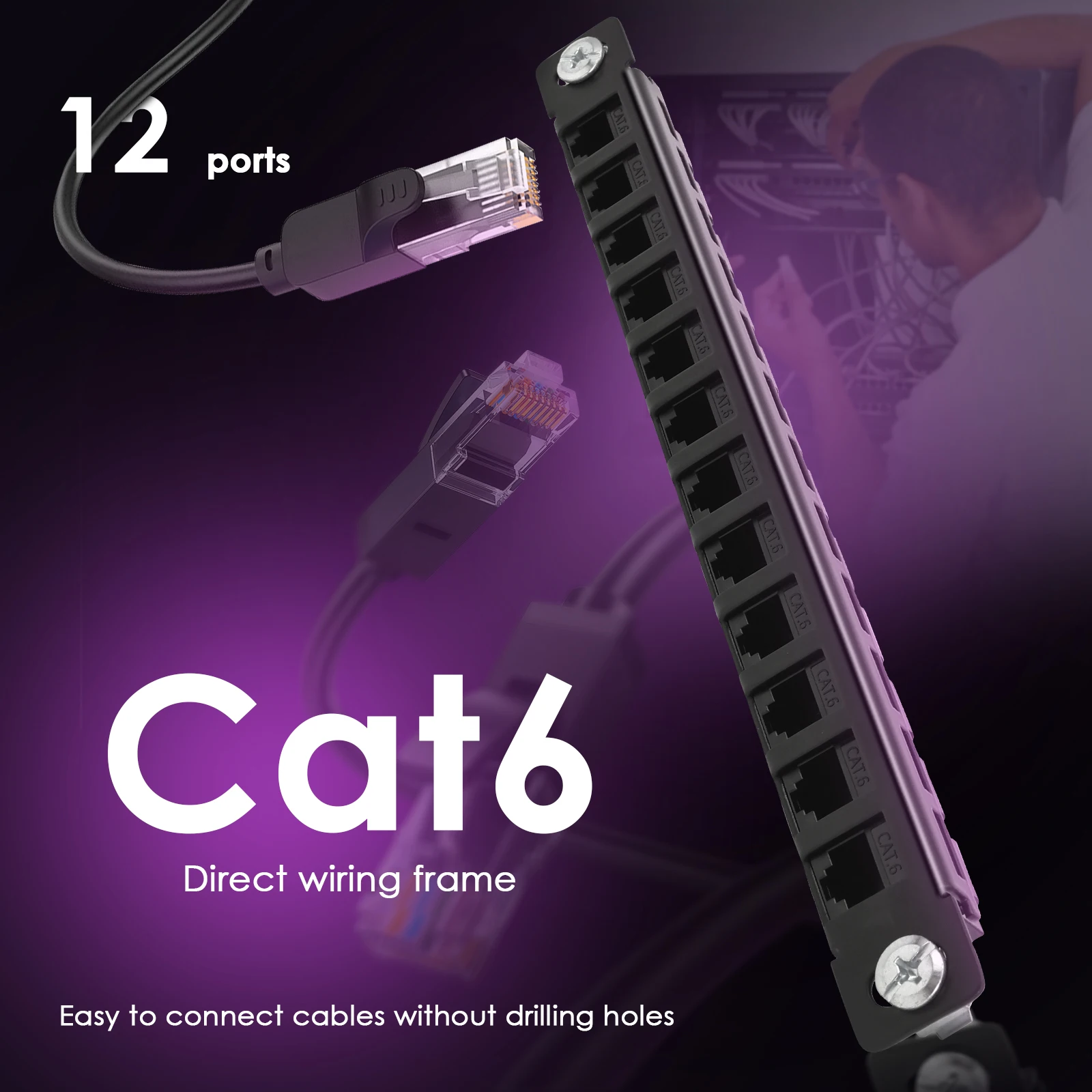 12 Port Patch Panel 10inch 0.5 - Patch Panel Cat6 评论和价格