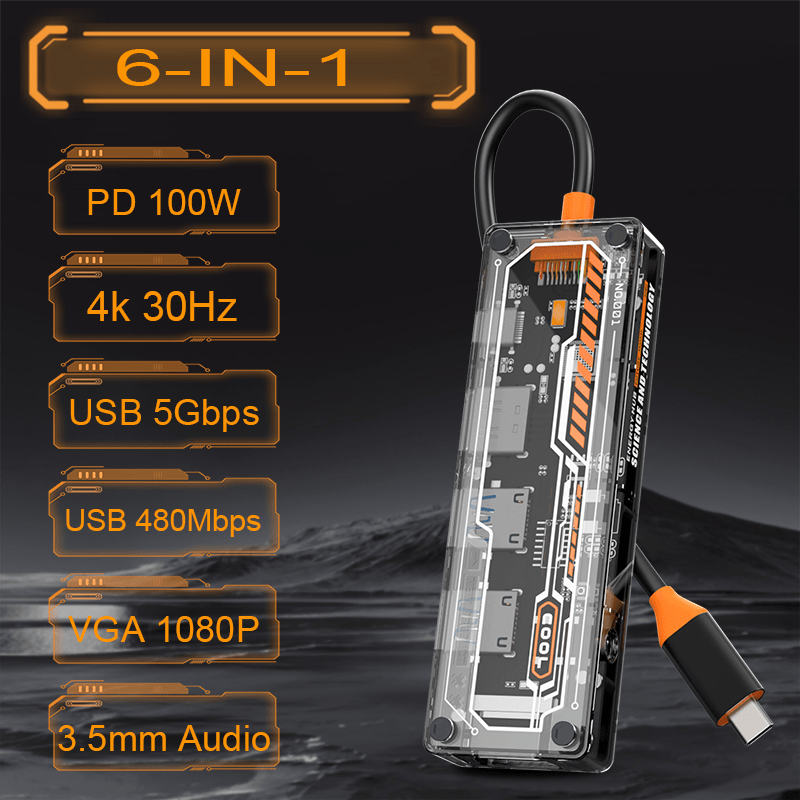 6-in-1 USB C Hub for MacBook P - Docking Station Usb C 评论和价格
