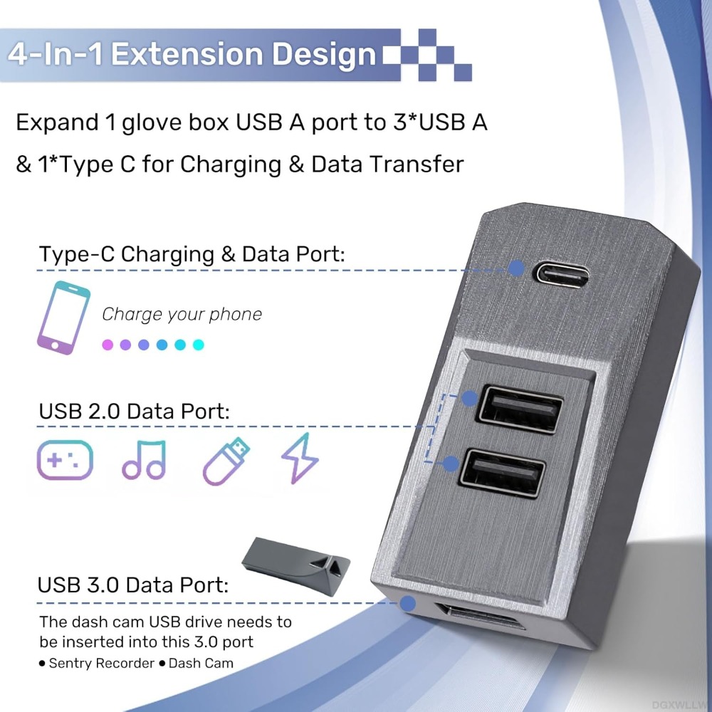 Plug and Play 4 Port Glovebox  - Docking Station Usb C 评论和价格