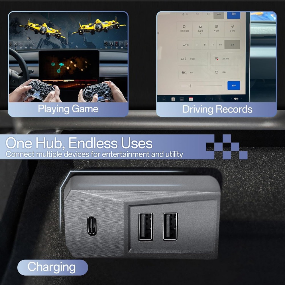 Plug and Play 4 Port Glovebox  - Docking Station Usb C 评论和价格