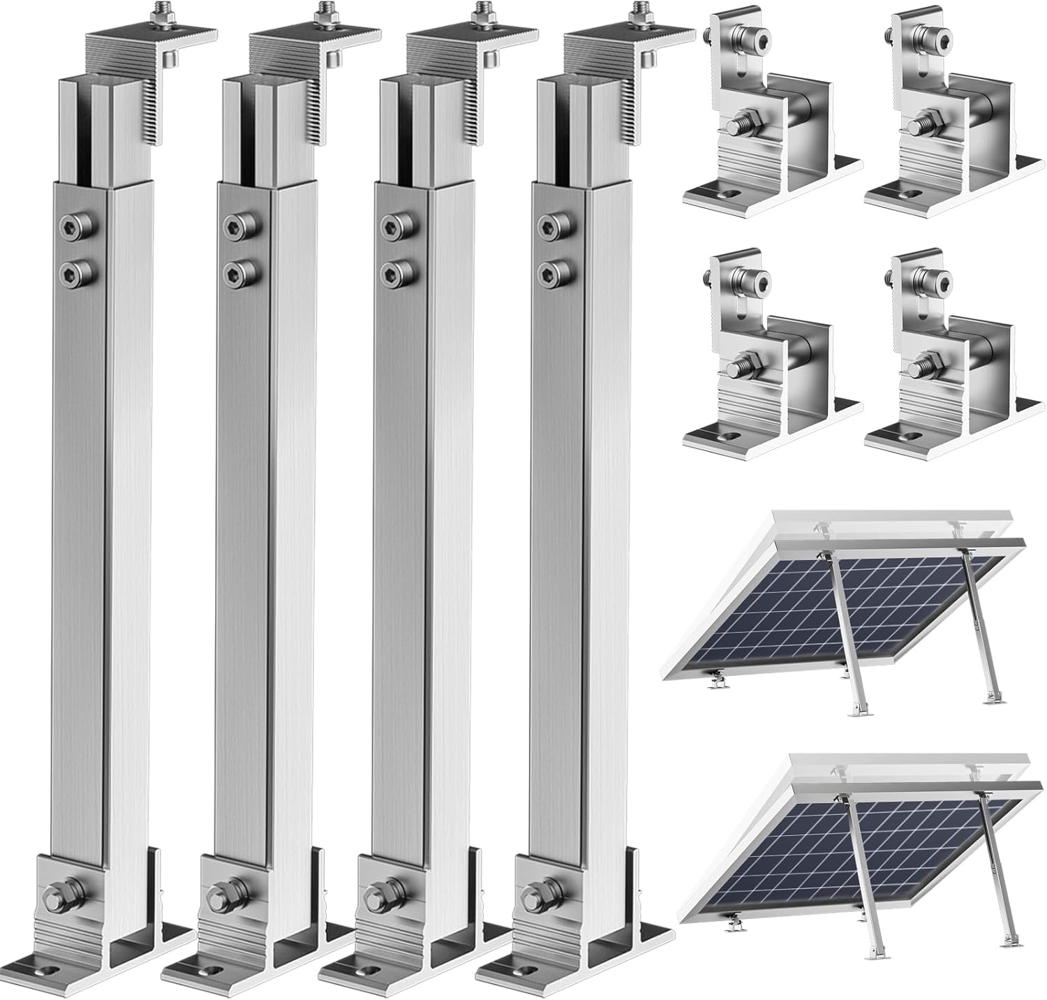 2 Set Adjustable Solar Panel T - Flat Panel Mount Tilt 评论和价格