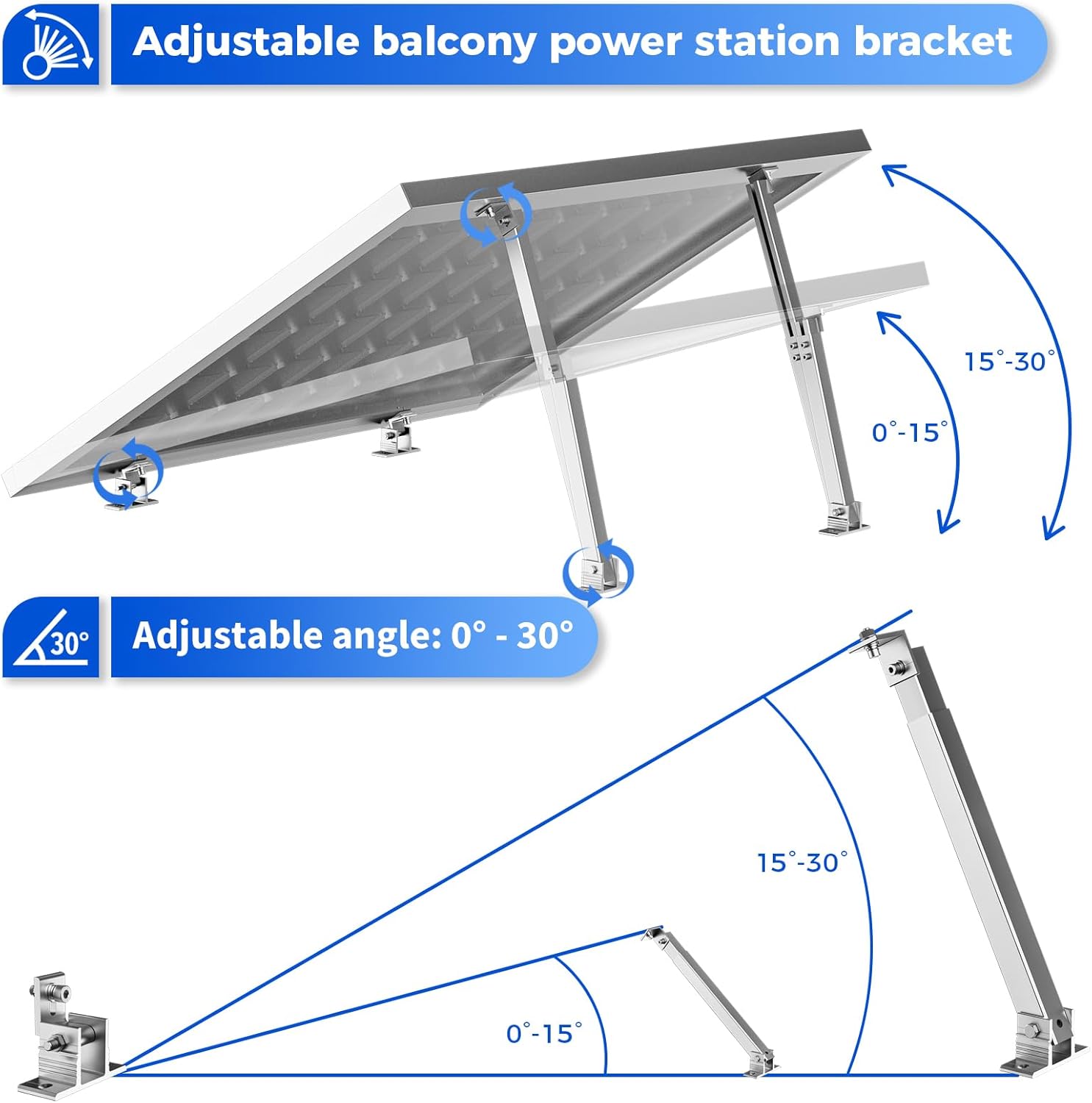 2 Set Adjustable Solar Panel T - Flat Panel Mount Tilt 评论和价格