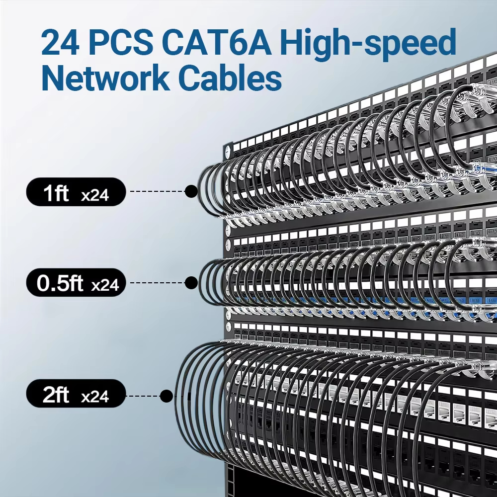 24Pack 0.1/0.15/0.2/0.3/0.5M C - Patch Panel Cat6 评论和价格